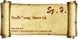 Szávay Henrik névjegykártya